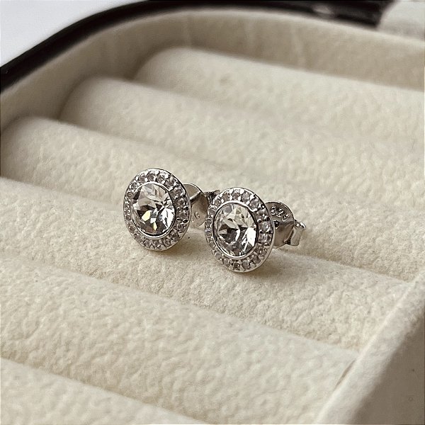 Brincos com Pedras Swarovski Prata 925 com Rodio - BPR811