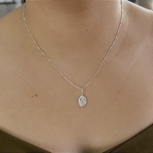 Gargantilha N.Sra das Graças 14mm Prata 925 - CPR789