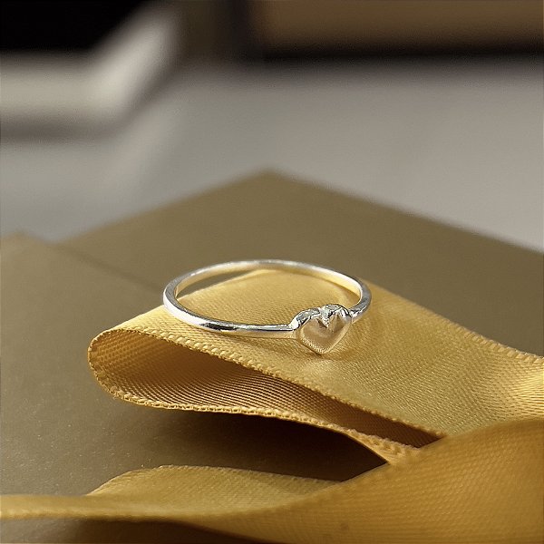 Anel Coração Liso Prata 925 - APR256