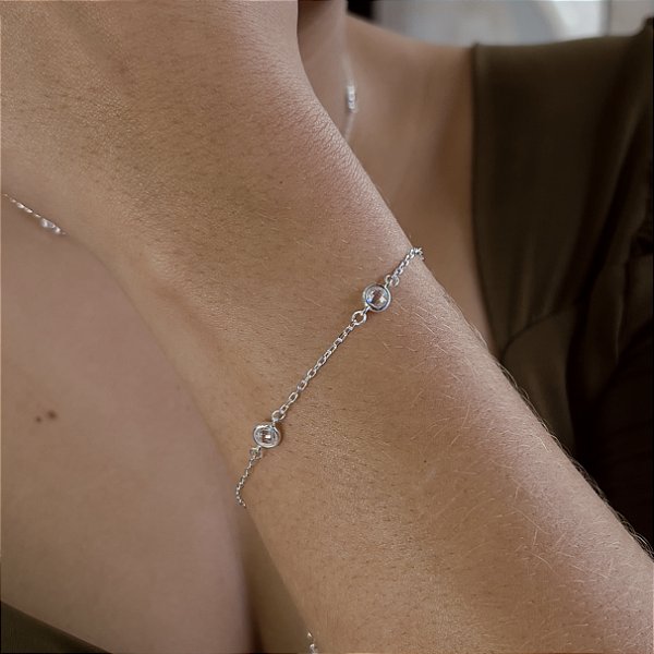 Pulseira com Pontos de luz Prata 925 - PPR534