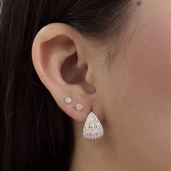 Argolas Cravejada com Zircônias Prata 925 - BPR852