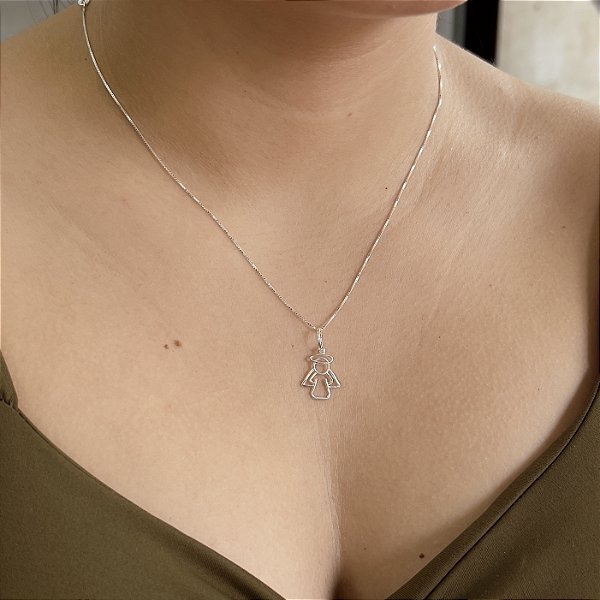 Gargantilha com Pingente Anjinho Prata 925 - CPR809