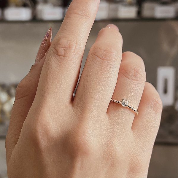 Anel Solitário Semijoia 18k - MA160