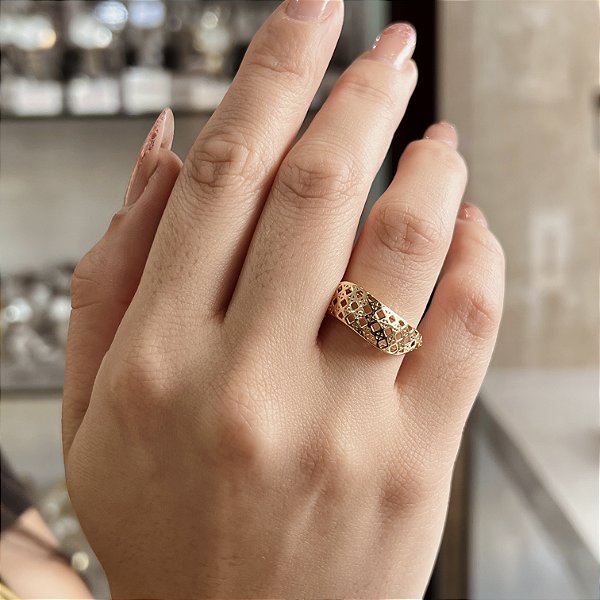 Anel  Semijoia 18k - MA155