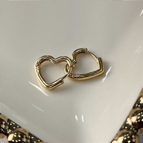 Argolas Coração Semijoias 18k - MB1041