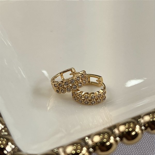 Argolas Trabalhada com Zircônia Semijoias 18k - MB1215