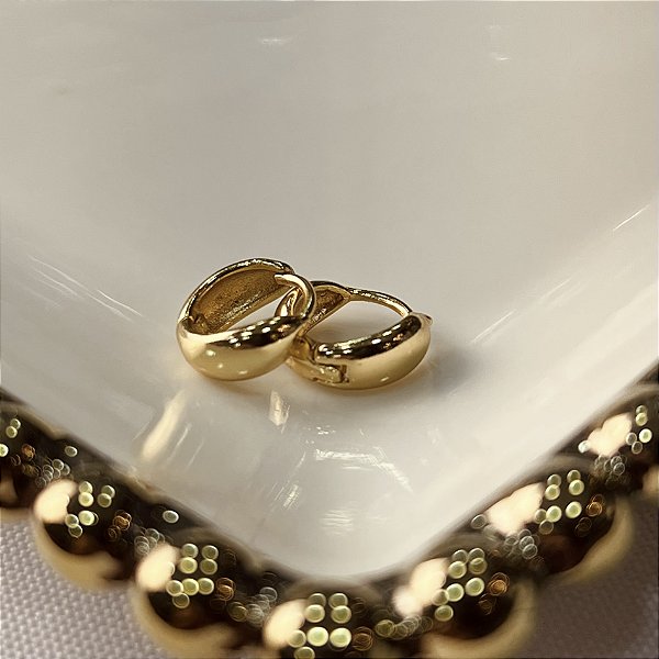 Argolas Abaulada Semijoias 18k - 12mm - MB1296