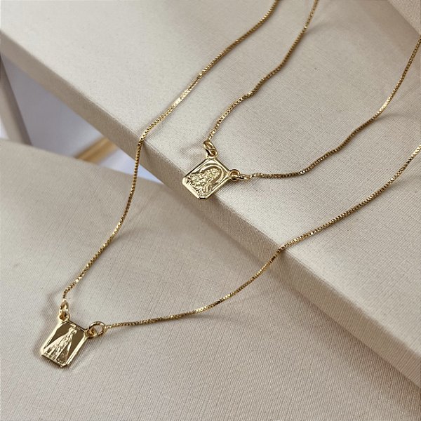 Escapulário N.Sra Aparecida Semijoia 18k - MC1011