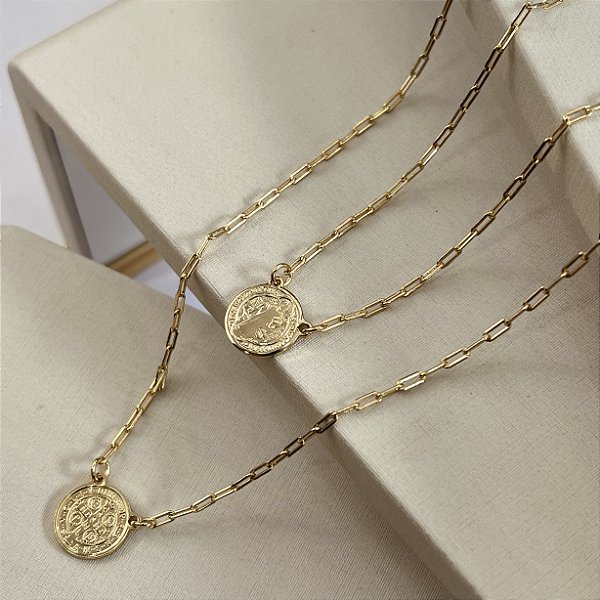 Escapulário São Bento Semijoia 18k - MC1032