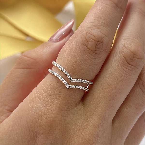 Anel Curva Dupla Prata 925- APR280