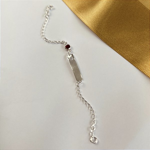 Pulseira Infantil com Plaquinha Prata 925 - PPR557