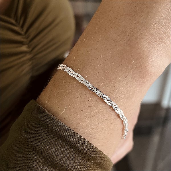 Pulseira Trançada Prata 925 - PPR552