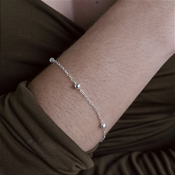 Pulseira com Bolinhas Prata 925 - PPR547