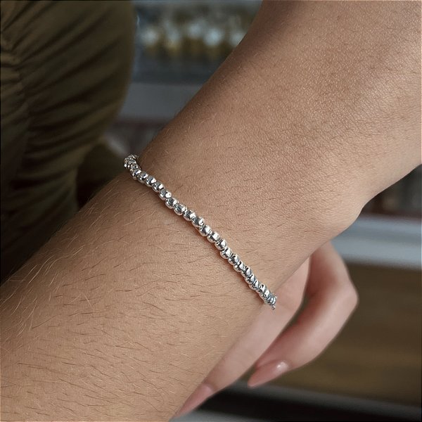 Pulseira de Bolinha Prata 925 - PPR544