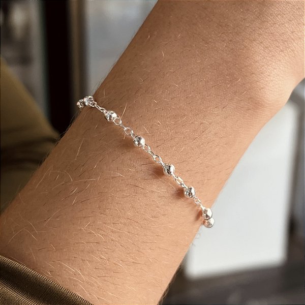 Pulseira com Bolinhas Prata 925 - PPR545