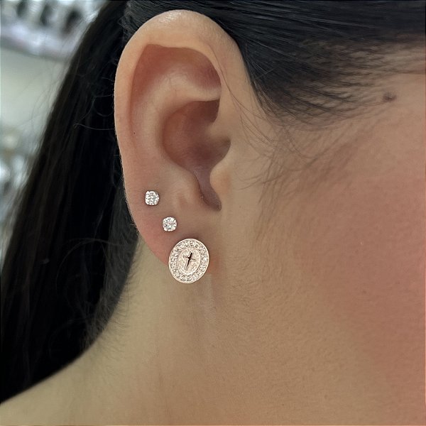 Brincos com Cruz Cravejado Prata 925 - BPR877