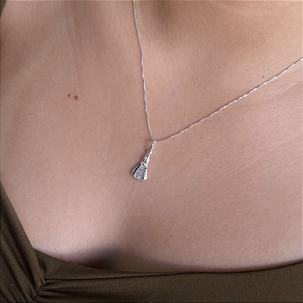 Gargantilha Nossa Senhora Aparecida com Zircônias Prata 925 - CPR838