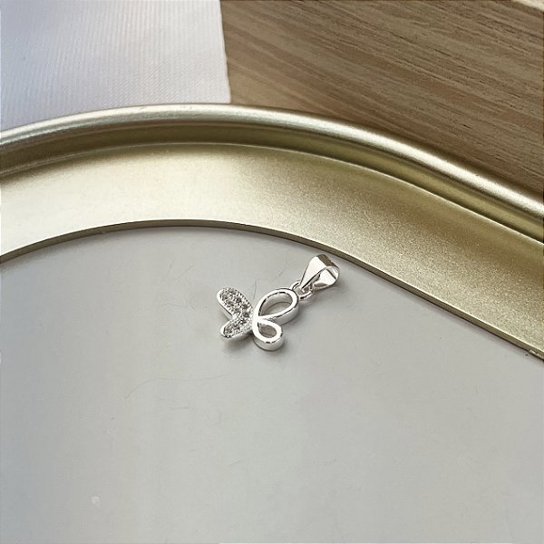 Pingente Borboleta Cravejada Prata 925 - PIPR443