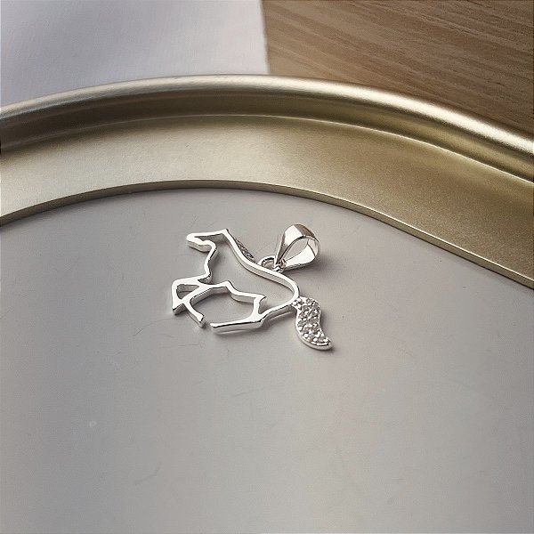 Pingente Cavalo com Zircônias Prata 925 - PIPR448