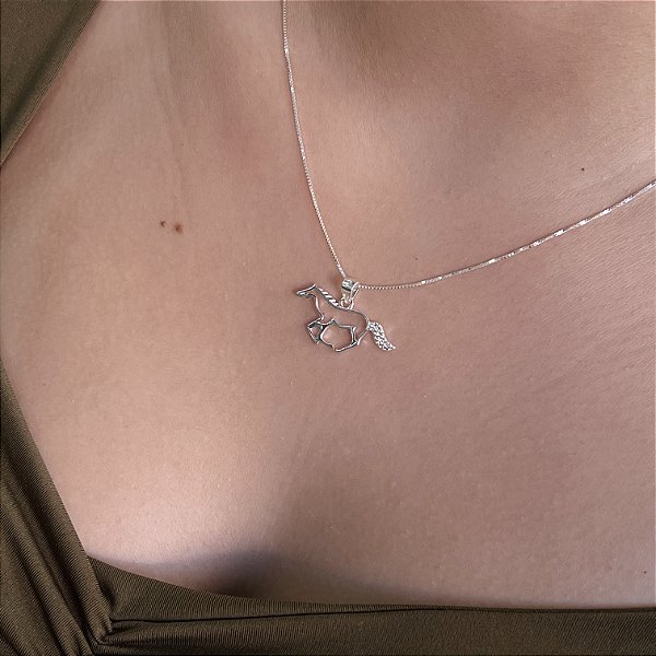 Gargantilha Cavalo com Zircônias Prata 925 - CPR844