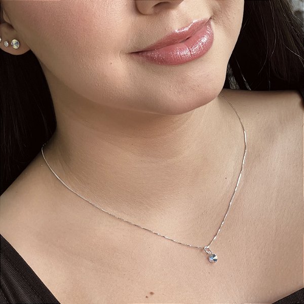 Conjunto Pedra Swaroviski Furta Cor Prata 925 - CJPR115