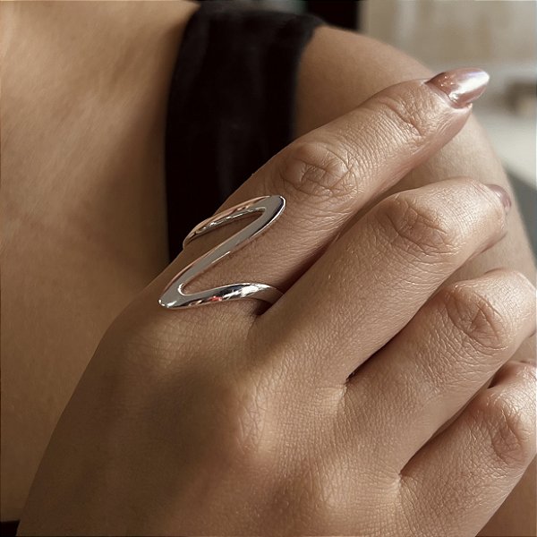 Anel Ondulado Prata 925 - APR301