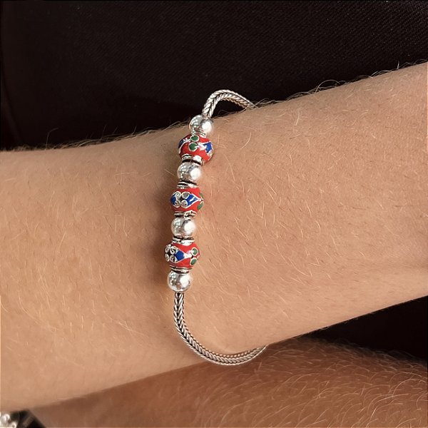 Pulseira Bali Pikun com Bolas Prata 925 - PPR587