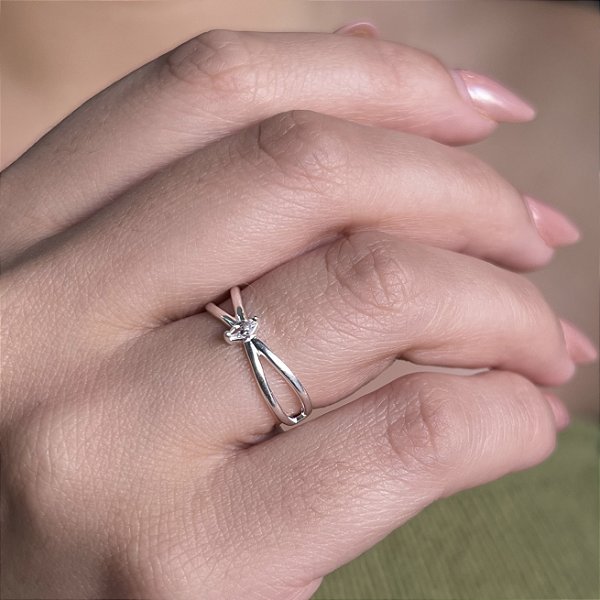 Anel Solitário Prata 925 - APR307