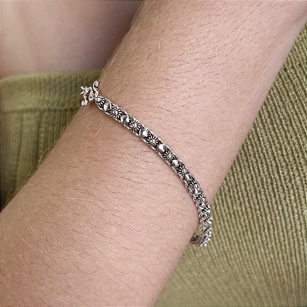 Pulseira Bali Pikun Flor Prata 925 - PPR591