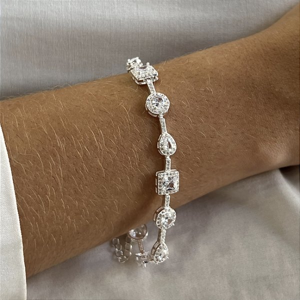 Pulseira Cravejada com Zircônias Prata 925 - PPR589