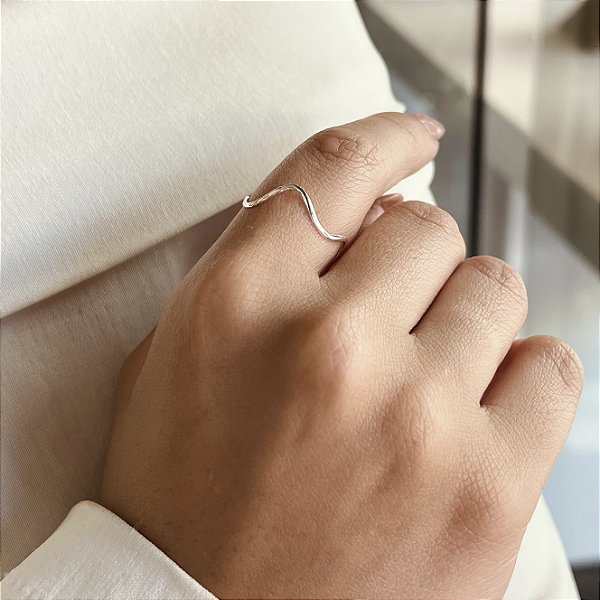 Anel Ondulado Prata 925 - APR318