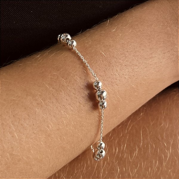 Pulseira Trio de Bolas Prata 925 - PPR600