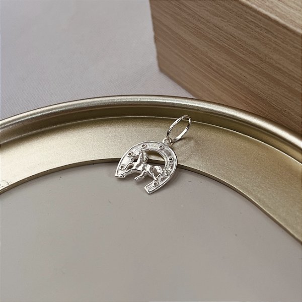 Pingente Ferradura e Cavalo Prata 925 - PIPR451