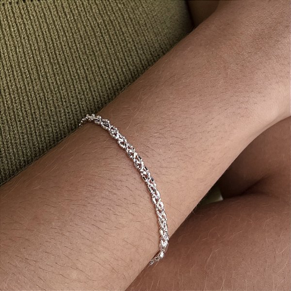 Pulseira Trançada Prata 925 - PPR606