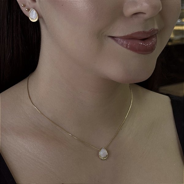 Conjunto Gota Elegance Semijoias18k - M6J27