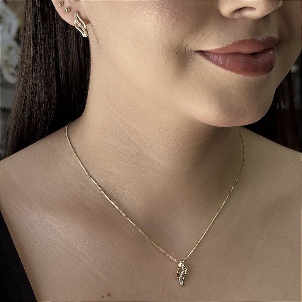 Conjunto Lumina com Zircônias Semijoias 18k - M6J17