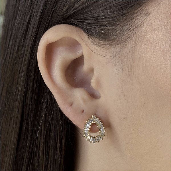 Brincos Gota Elegante Semijoias 18k - M5B80