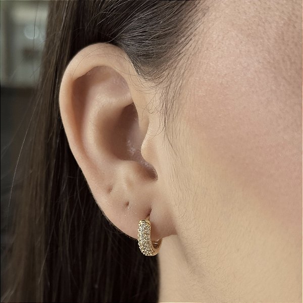 Argolas Cravejadas com Zircônias Semijoias 18k - M5B07