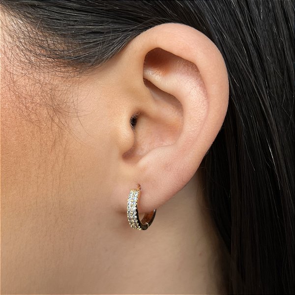 Argolas Cravejadas Semijoias 18k - MB129