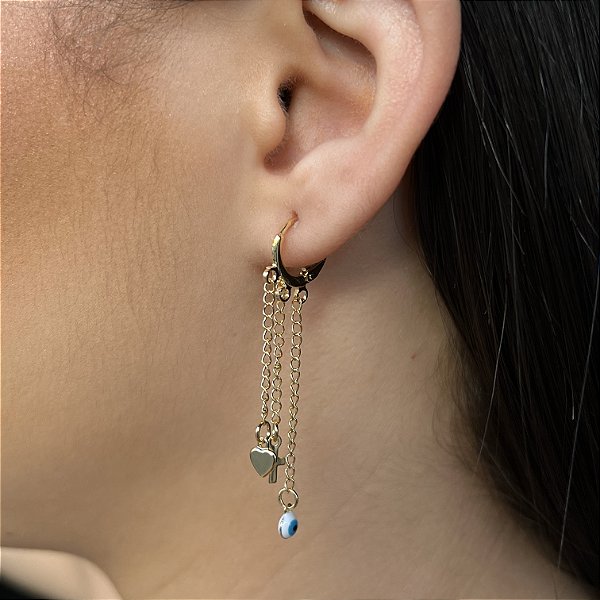 Brincos com Olho Grego Semijoia18K - MB11