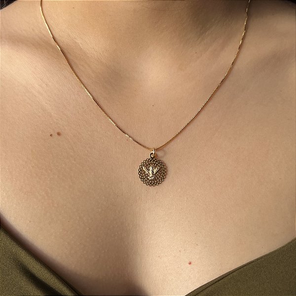 Gargantilha Mandala Espirito Santo Semijoia 18K - Antialérgica - MC33