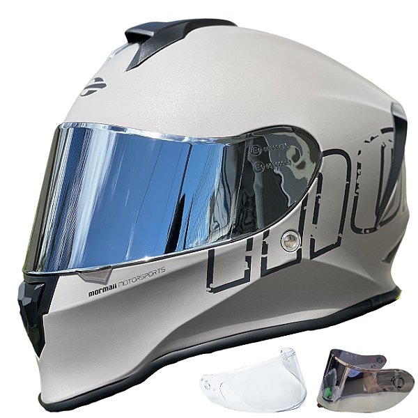 COMBO - Capacete Fechado Mormaii M1 Titanium Fosco + Viseira Espelhada