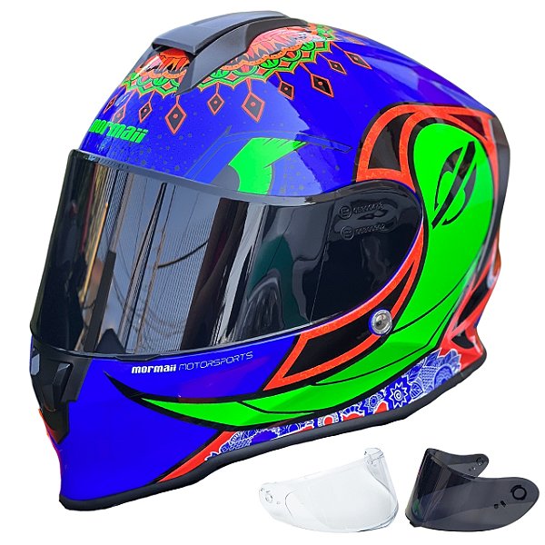 COMBO - Capacete Fechado Mormaii M1 Mamute Brilho + Viseira Fumê