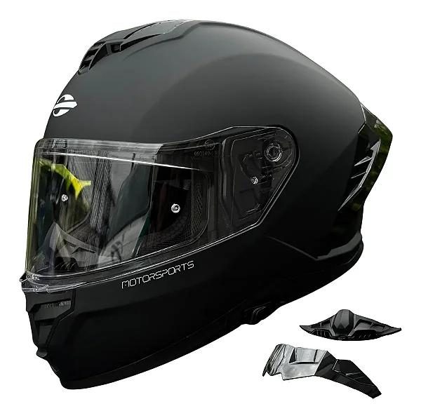 Capacete Fechado Mormaii S1 com Óculos Interno Preto Fosco