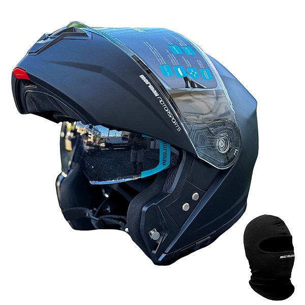 Capacete Articulado Mormaii V1 Preto Fosco