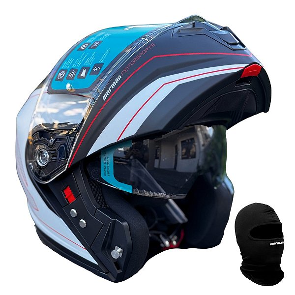 Capacete Articulado Mormaii V1 Preto e Branco