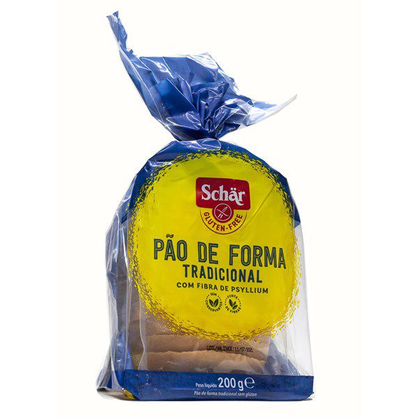 Pão Forma Tradicional Sem Glúten Lactose Vegano Schar 200g