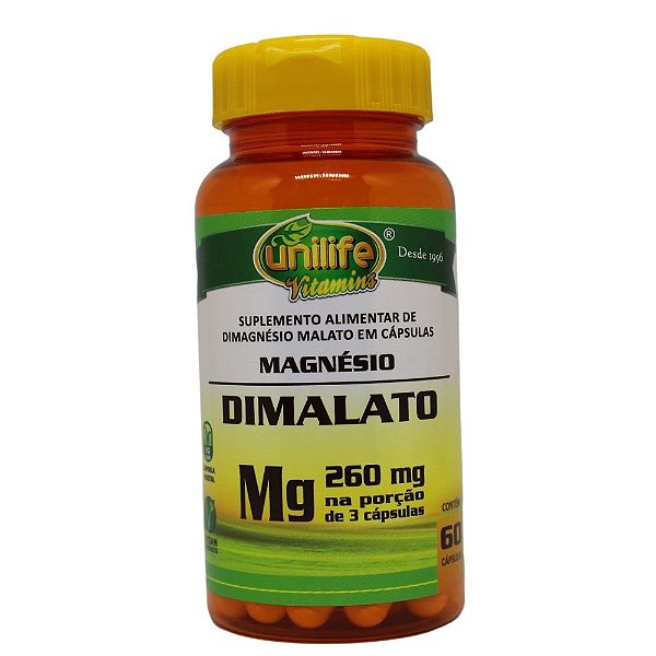 Magnésio Dimalato 260mg Unilife  - 60 Capsulas