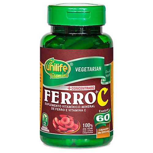Ferro + Vitamina C Unilife 60 cápsulas