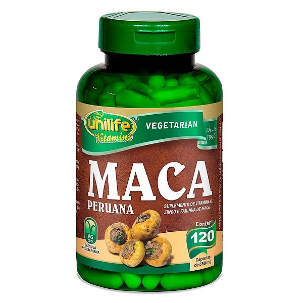 MACA PERUANA COM VITAMINAS 120 CÁPSULAS 550 mg